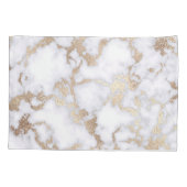 Modern Chic White Gold Foil marble Pattern Kussensloop (Achterkant)