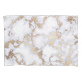 Modern Chic White Gold Foil marble Pattern Kussensloop (Voorkant)