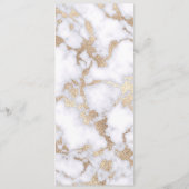 Modern Chic White Gold Foil marble Pattern Menu (Achterkant)