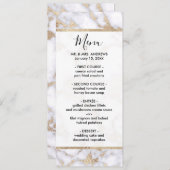 Modern Chic White Gold Foil marble Pattern Menu (Voorkant / Achterkant)