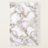 Modern Chic White Gold Foil marble Pattern Planner (Achterkant)