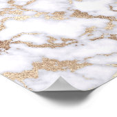 Modern Chic White Gold Foil marble Pattern Poster (Hoek)