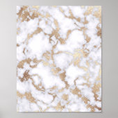 Modern Chic White Gold Foil marble Pattern Poster (Voorkant)