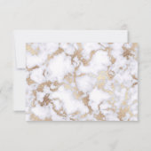 Modern Chic White Gold Foil marble Pattern Save The Date (Achterkant)