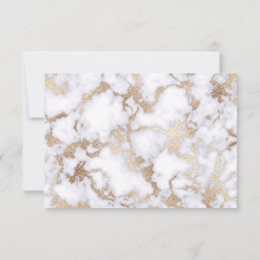 Modern Chic White Gold Foil marble Pattern Save The Date (Achterkant)
