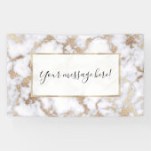 Modern Chic White Gold Foil marble Pattern Spandoek (Horizontaal)