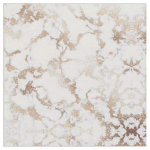 Modern Chic White Gold Foil marble Pattern Stof