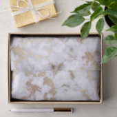 Modern Chic White Gold Foil marble Pattern Tissuepapier (Geschenk)