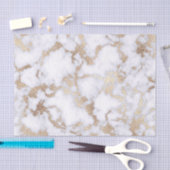 Modern Chic White Gold Foil marble Pattern Tissuepapier (Craft)