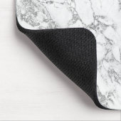 Modern Chic White Grey Silver Grey Glitter Marble Muismat (Hoek)