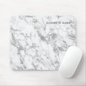 Modern Chic White Grey Silver Grey Glitter Marble Muismat (Met muis)