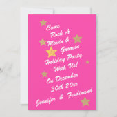 Modern Chic White Pinik Gold Stars Groovy Vakantie Kaart (Voorkant)