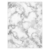Modern Chic White Silver Foil Marble Pattern Tafelkleed (Voorkant)