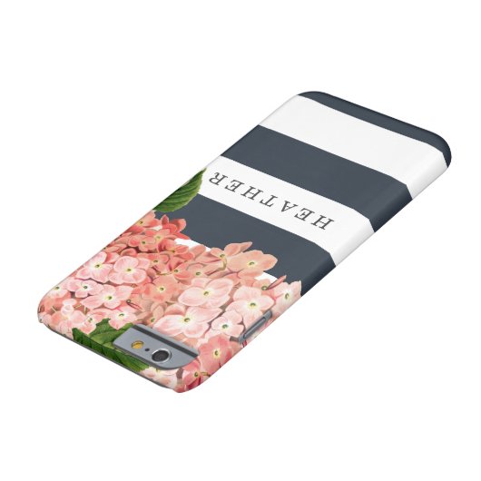 MODERN Chic Wide Stripes  Hydrangea Floral Case-Mate iPhone Case (Bodem)