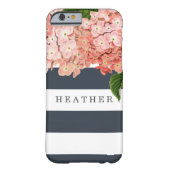 MODERN Chic Wide Stripes  Hydrangea Floral Case-Mate iPhone Case (Achterkant)