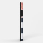 MODERN Chic Wide Stripes  Hydrangea Floral Case-Mate iPhone Case (Achterkant/rechts)