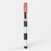 MODERN Chic Wide Stripes Hydrangea Floral Case-Mate iPhone Case (Achterkant/rechts)