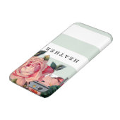 MODERN Chic Wide Stripes w Rozen, Mint Green Case-Mate iPhone Case (Bodem)