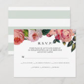 MODERN Chic Wide Stripes w Rozen, Mint Green Kaart (Voorkant / Achterkant)