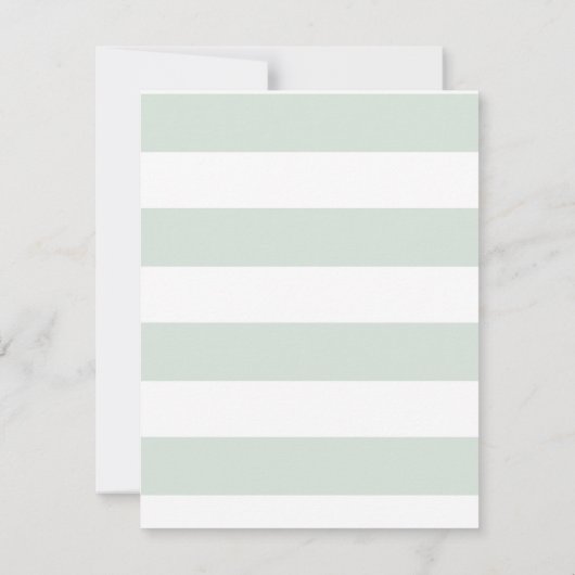MODERN Chic Wide Stripes w Rozen, Mint Green RSVP Kaartje (Achterkant)