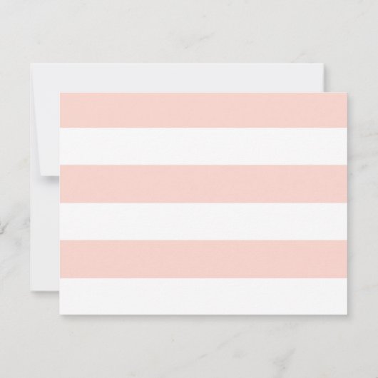 MODERN Chic Wide Stripes w Rozen, Wedding RSVP (Achterkant)