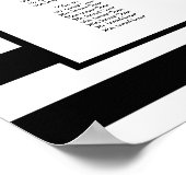 MODERN Chic Wide Stripes w Rozen Wedding Seding Poster (Hoek)