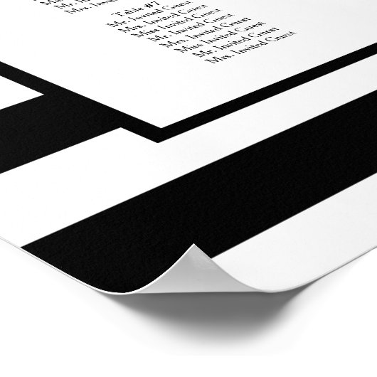 MODERN Chic Wide Stripes w Rozen Wedding Seding Poster (Hoek)