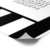 MODERN Chic Wide Stripes w Trident Wedding Seding Poster (Hoek)