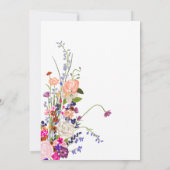 Modern chic wildflower script 1e verjaardag kaart (Achterkant)