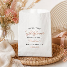 Modern Chic Wildflower Script 1e verjaardag meisje