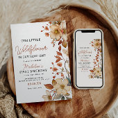 Modern Chic Wildflower Script 1e verjaardag meisje Kaart