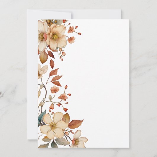 Modern Chic Wildflower Script 1e verjaardag meisje Kaart (Achterkant)