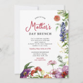 Modern Chic Wildflower Script Moederdag Brunch Kaart (Voorkant)