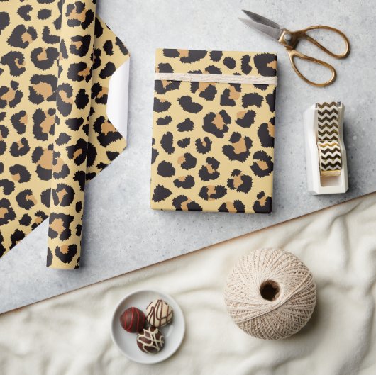 Modern Chic Wildlife Leopard Animal Print Patroon Cadeaupapier (Crafts)