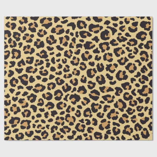 Modern Chic Wildlife Leopard Animal Print Patroon Cadeaupapier (Vlak)