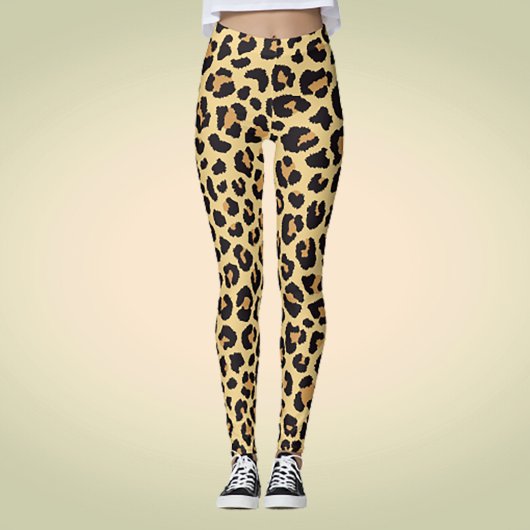 Modern Chic Wildlife Leopard Animal Print Patroon Leggings