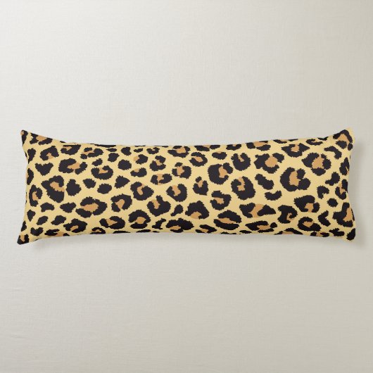 Modern Chic Wildlife Leopard Animal Print Patroon Lichaamskussen (Voorkant)