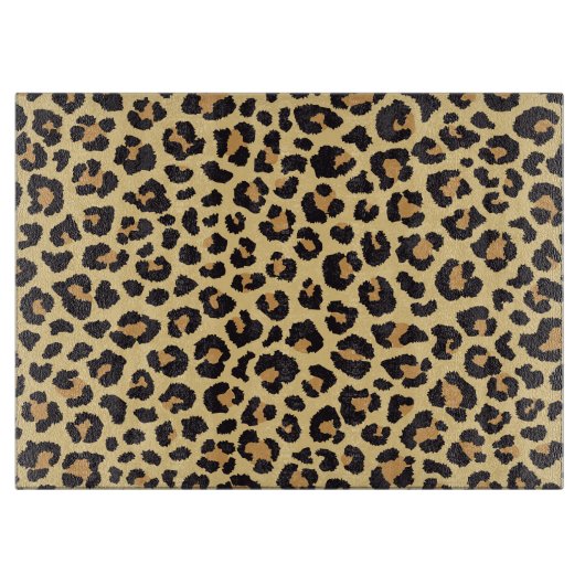 Modern Chic Wildlife Leopard Animal Print Patroon Snijplank (Voorkant)