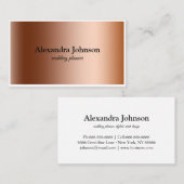 Modern Chic wit en Roos Gold Foil Luxury Visitekaartje (Voorkant / Achterkant)