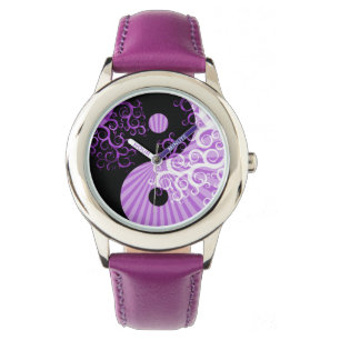 Modern Chic Yin-Yang Sunbeam Floral Tree Horloge