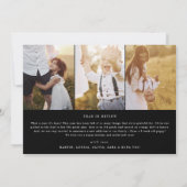 Modern chic | Zwart Fotocollage Kerstnieuws Feestdagenkaart (Achterkant)