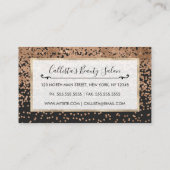 Modern Chic Zwart Goud Polka Dot Zwart Confetti Klantenkaartje (Achterkant)