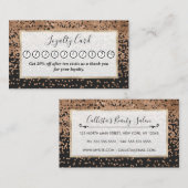 Modern Chic Zwart Goud Polka Dot Zwart Confetti Klantenkaartje (Voorkant / Achterkant)