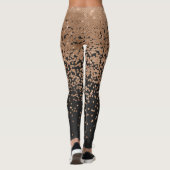 Modern Chic Zwart Goud Polka Dot Zwart Confetti Leggings (Achterkant)