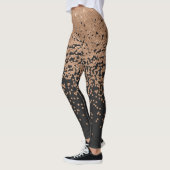 Modern Chic Zwart Goud Polka Dot Zwart Confetti Leggings (Links)
