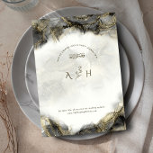 Modern Chic Zwart Inkt Islamitische bruiloft Monog Kaart