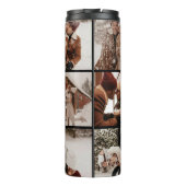 Modern Chic Zwart Monogrammed & Fotocollage Daar Thermosbeker (Achterkant)