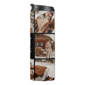 Modern Chic Zwart Monogrammed & Fotocollage Daar Thermosbeker (Geroteerd rechts)