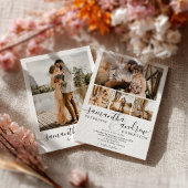 Modern Chic Zwart Wit 5 Foto Minimalistische bruil Kaart