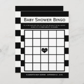 Modern Chic Zwart-wit Baby shower Bingo Kaart (Voorkant / Achterkant)